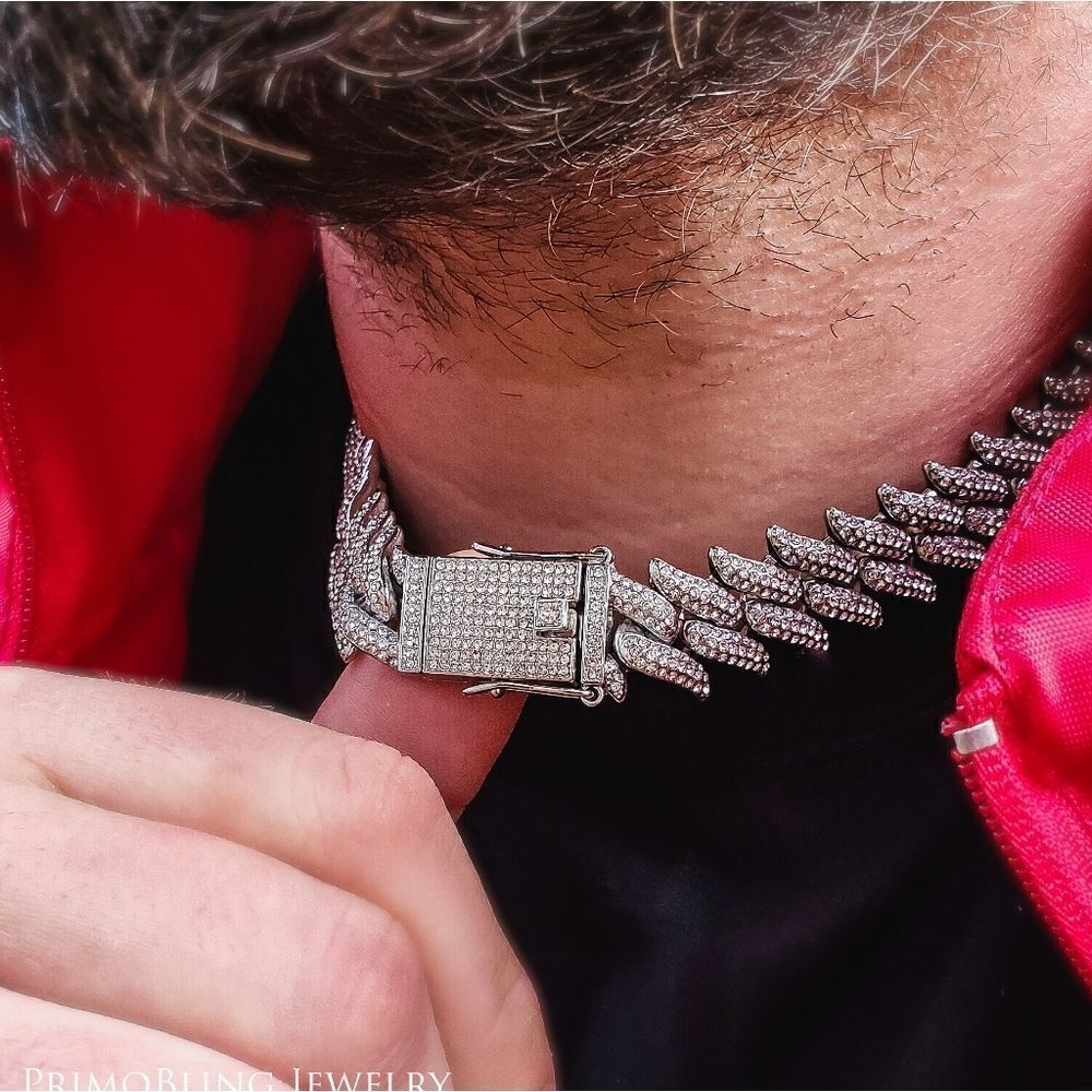 Iced Out Jagged Cuban Link Chain